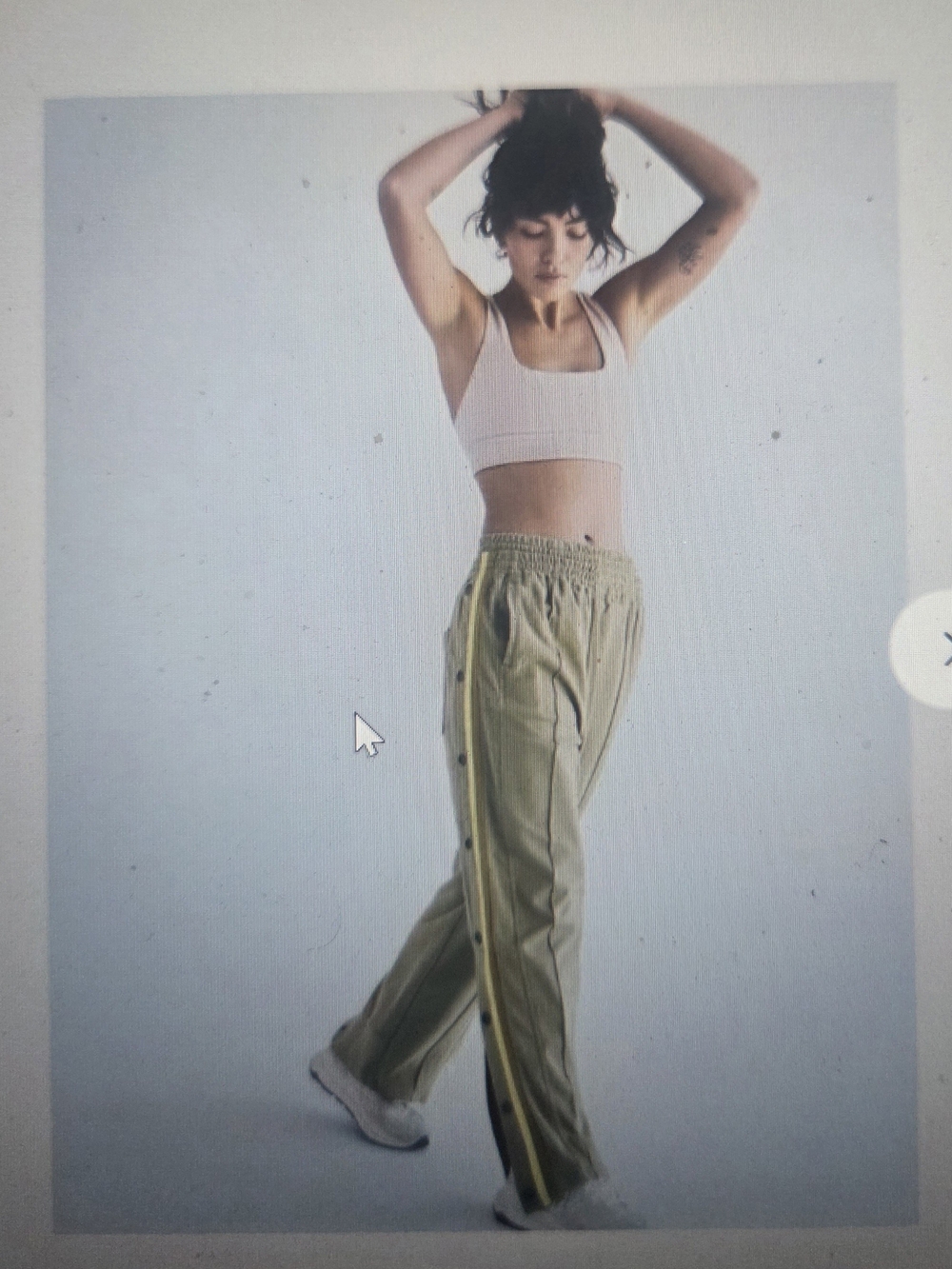 Free People Olive Green Snap-Trim Track Pants